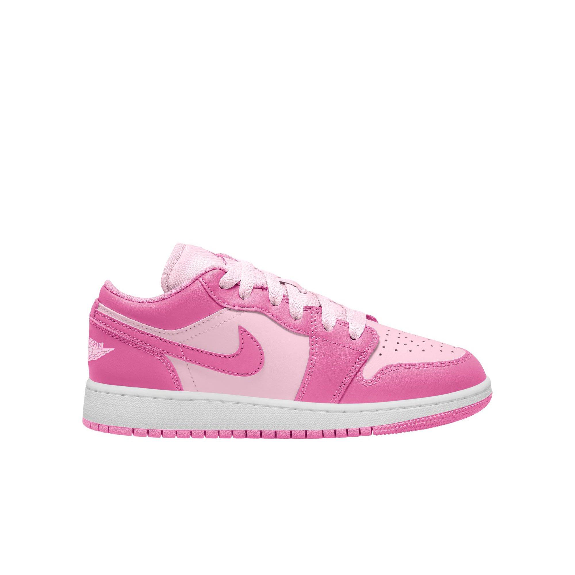 Jordan 1 Low "China Rose/Pink Foam/White" Grade School Girls' Shoe - PINK